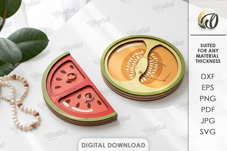 Watermelon and Melon Trinket Dishes Laser Cut