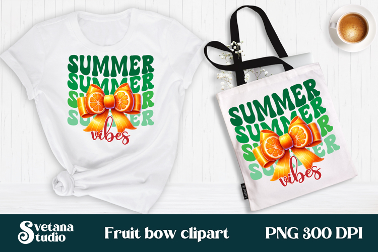 Summer fruit bow clipart PNG | Summer sublimation