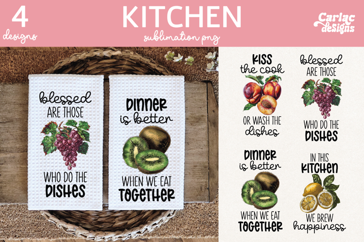 Fruits Kitchen Towel Sublimation, Farmhouse Kitchen Towel