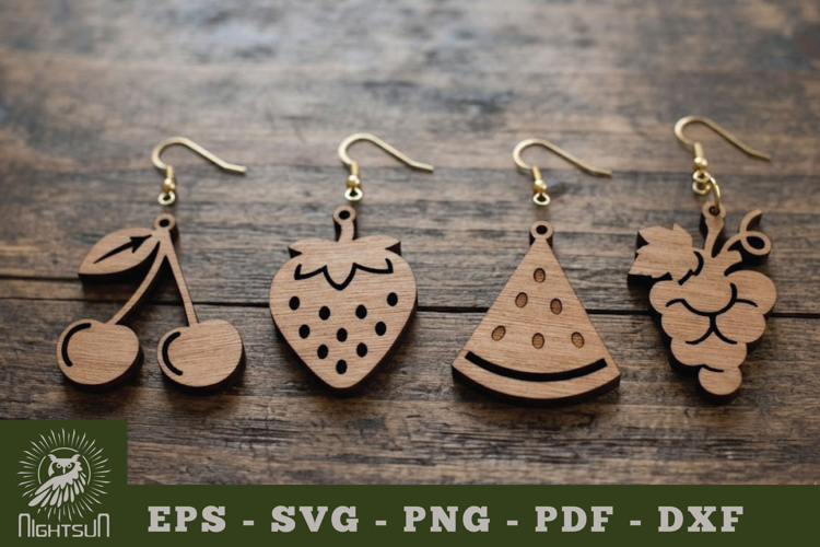 Fruits Lasercut Earrings SVG