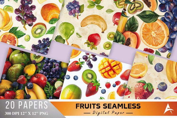 Fruits Seamless Digital Paper Bundle