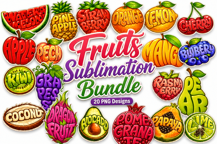 Watermelon sublimation design, fruit sublimation bundle