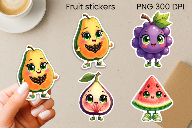 Groovy stickers PNG design | Printable summer funny sticker