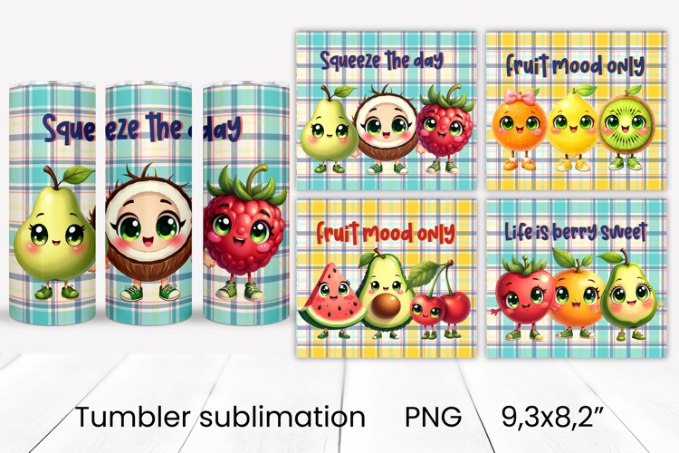 Groovy fruit tumbler | Fruit tumbler | Summer tumbler wrap