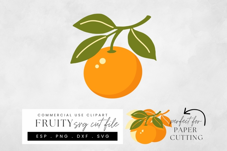 Orange SVG Cut File, Layered Citrus Papercraft Design