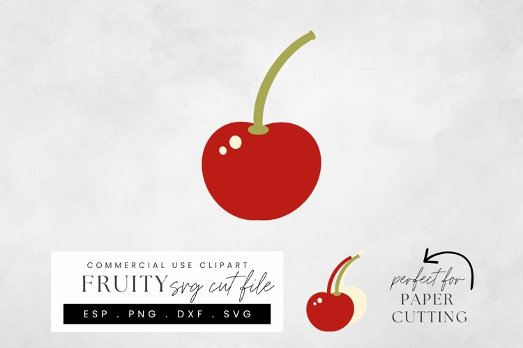 Cherry SVG Cut File, Layered Fruit Papercraft Design