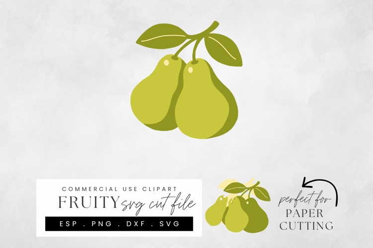 Pear SVG Cut File, Layered Fruit Papercraft Design for Cards