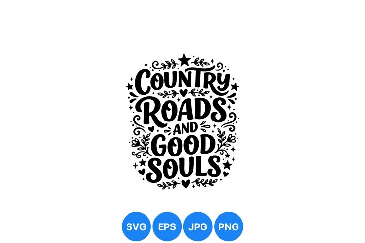 Rustic Country Roads Hand Drawn Typography Design example image 1