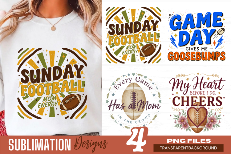 sunday football gives me goosebumps, football mom png, sport