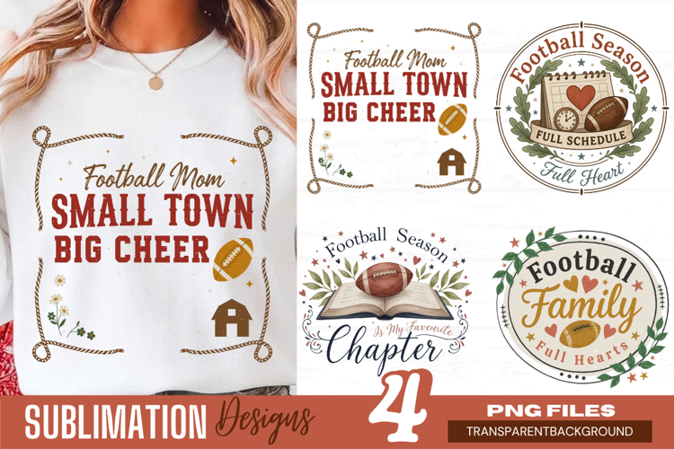 small town big cheer, football mom png, sports mom png