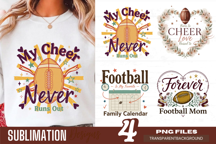 my cheer never dies, football mom png, sports mom png, footb