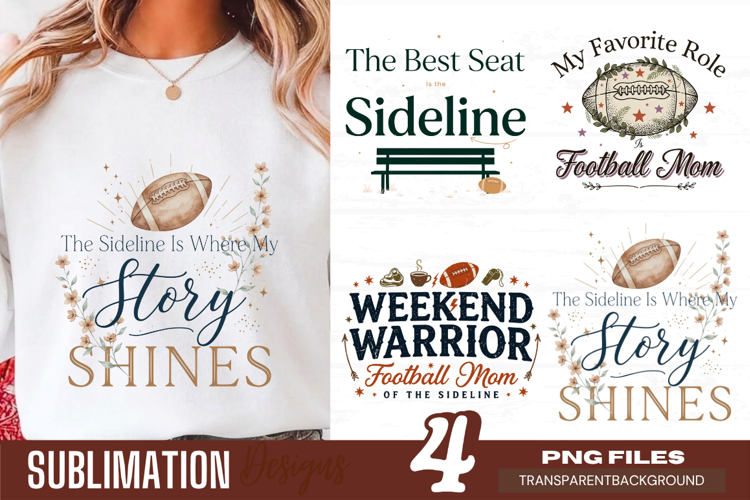 the sidelines story shines, football mom png, sports mom png