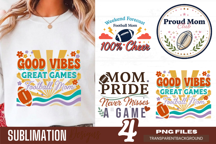 good vibes great games, football mom png, sports mom png,