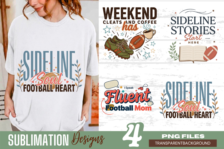sideline life football heart, football mom png, sports mom