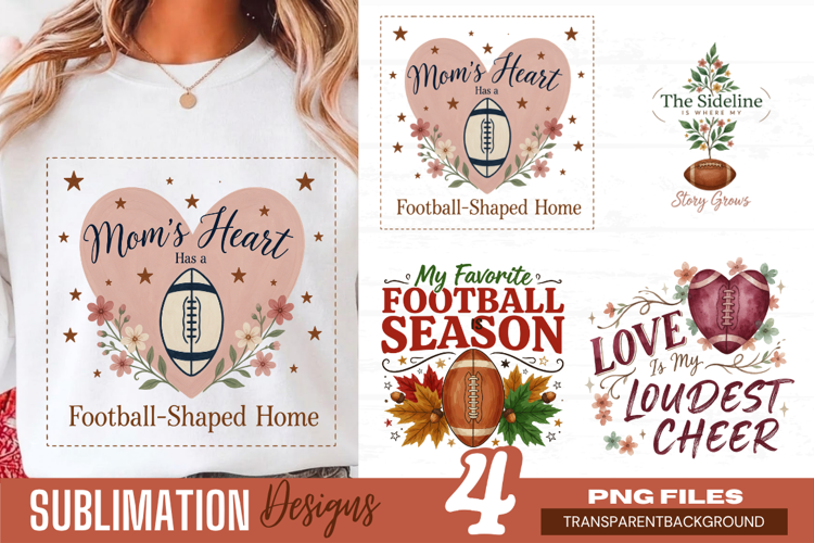 mom's heart is on the field, football mom png, sports mom