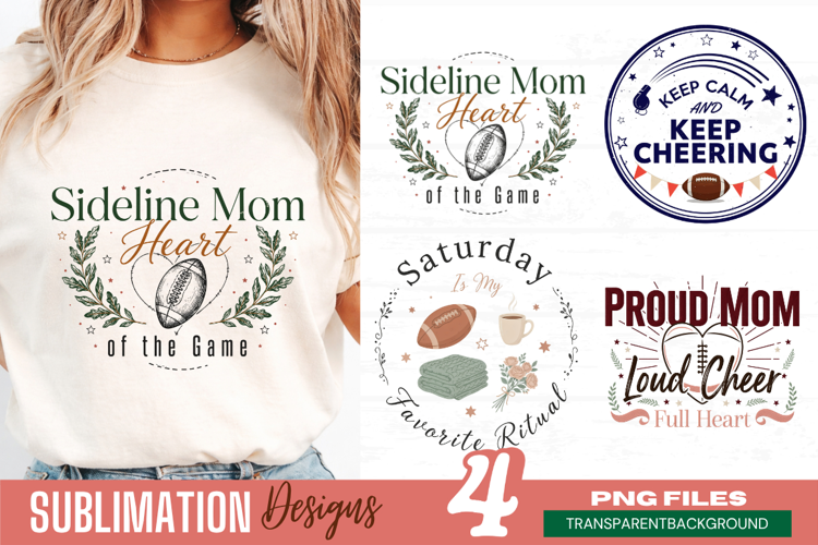sideline mom heart of the game, football mom png, sports mom