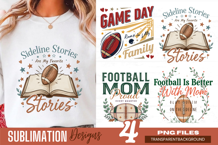sideline stories and game day stories, football mom png,