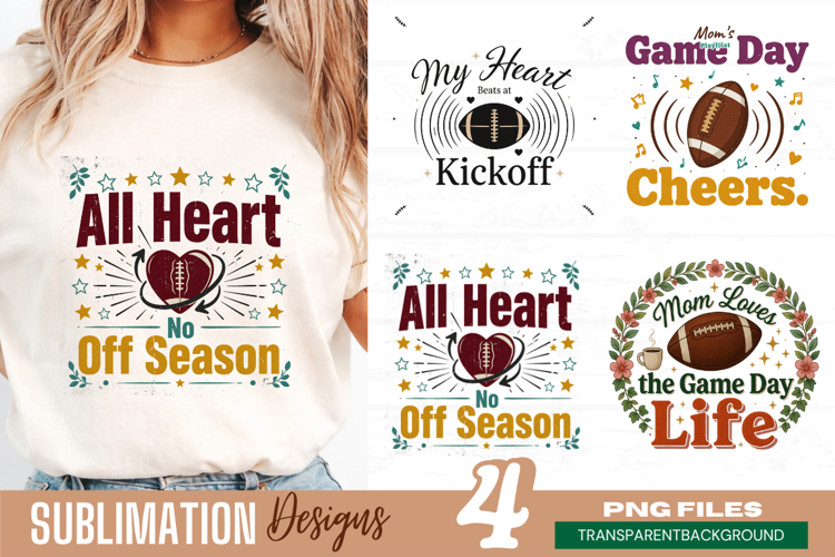 all heart no offseason, football mom png, sports mom png,