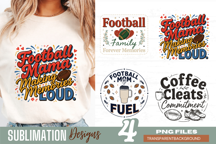 football mama making memories loud, football mom png, sports