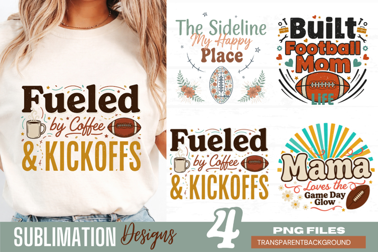 fueled by coffee and kickoffs, football mom png, sports mom