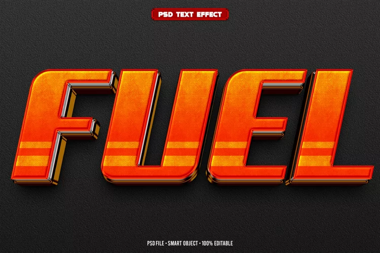 Fuel 3D editable text effect