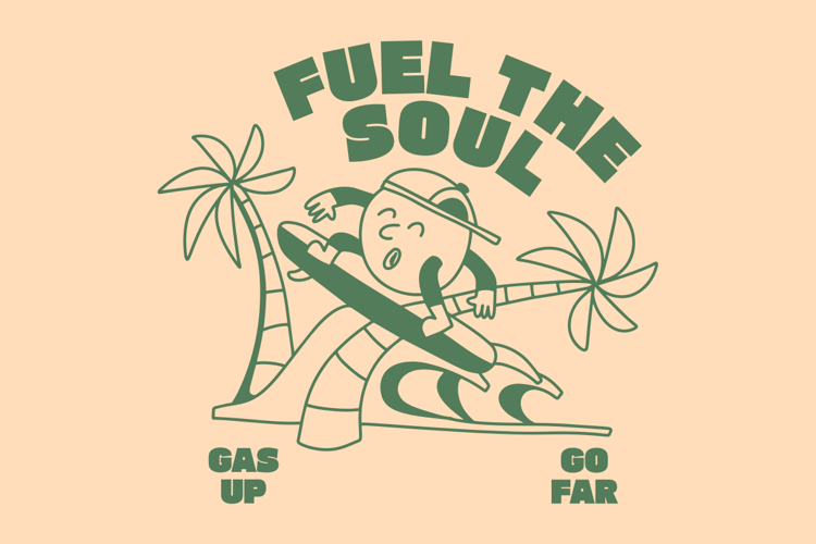 Fuel the Soul Vintage Summer Riding Beach T shirt Design