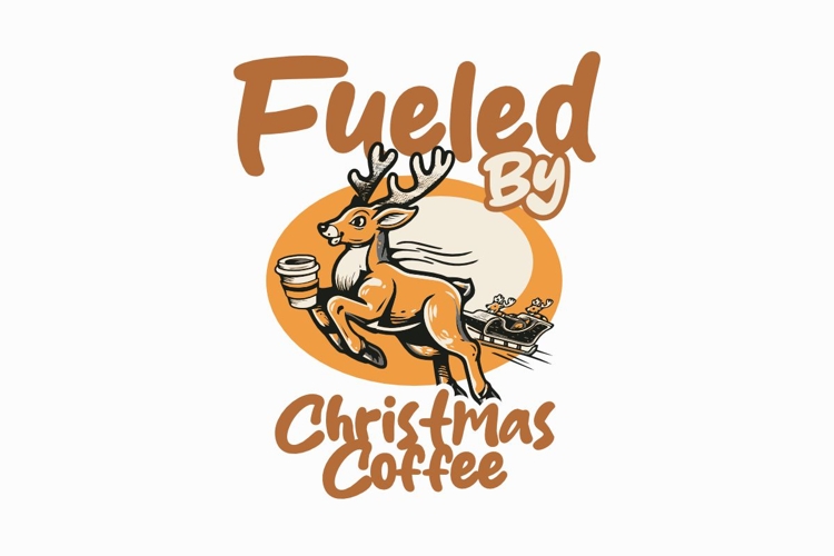 Fueled By Christmas Coffee T-shirt Design