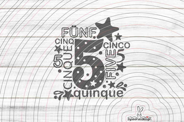Five Cutting File SVG DXF
