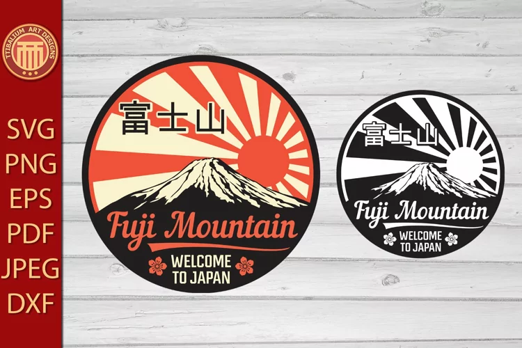 Fuji Mountain. Welcome to Japan - eps, jpg, svg, pdf files
