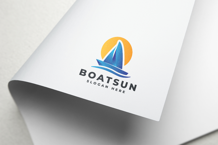 Boat Sun Sailing Logo