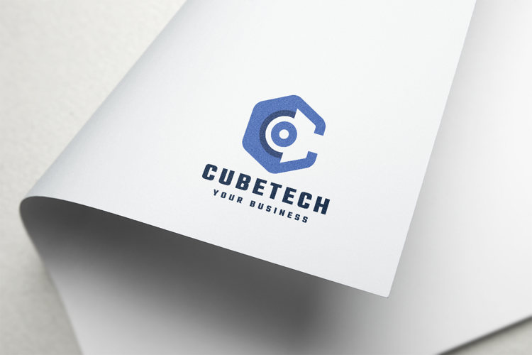 Modern Hexagon C Letter Tech Logo