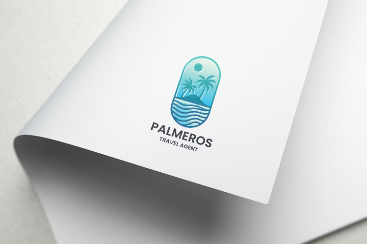 Tropical Island Paradise Logo