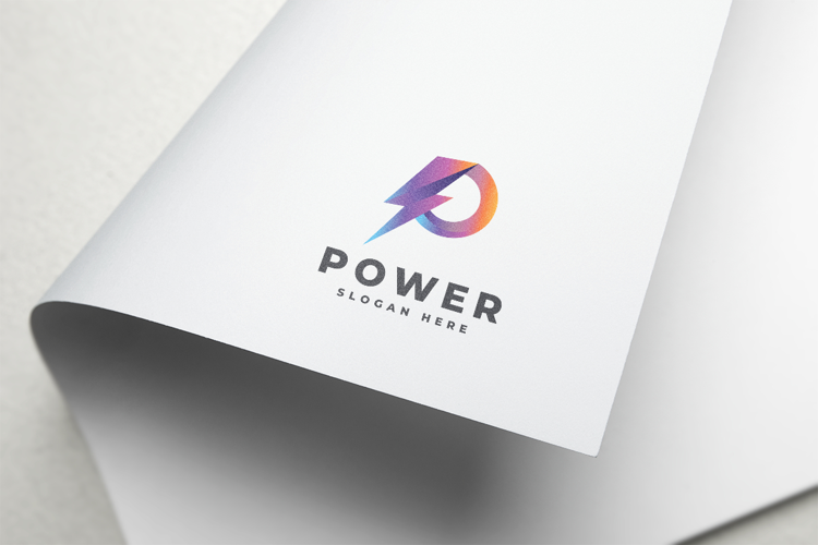 Power Lightning Letter P Logo