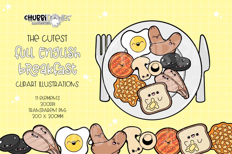 The Cutest English Breakfast Illustration Bundle Kawaii