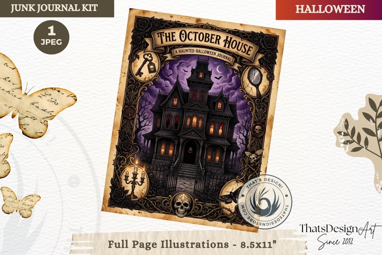 Gothic Haunted House Halloween Junk Journal collage page