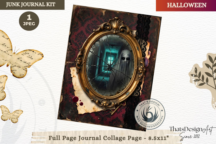 Gothic Haunted House Halloween Junk Journal collage page