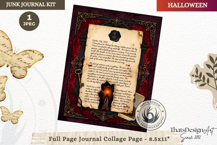 Gothic Haunted House Halloween Junk Journal collage page