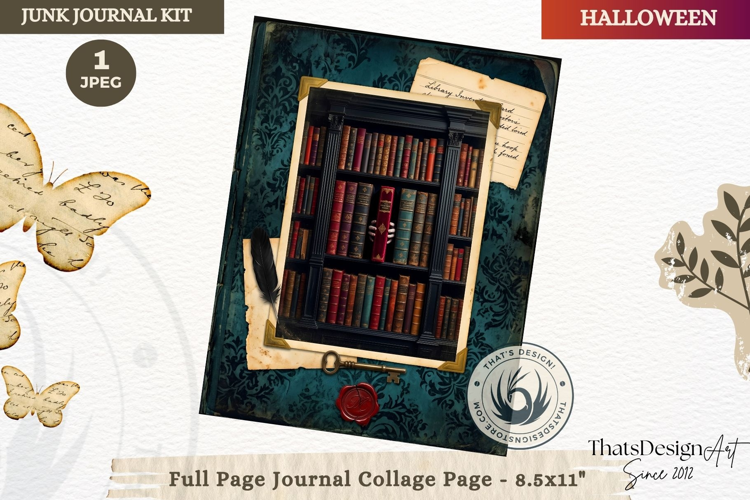 Gothic Haunted House Halloween Junk Journal collage page