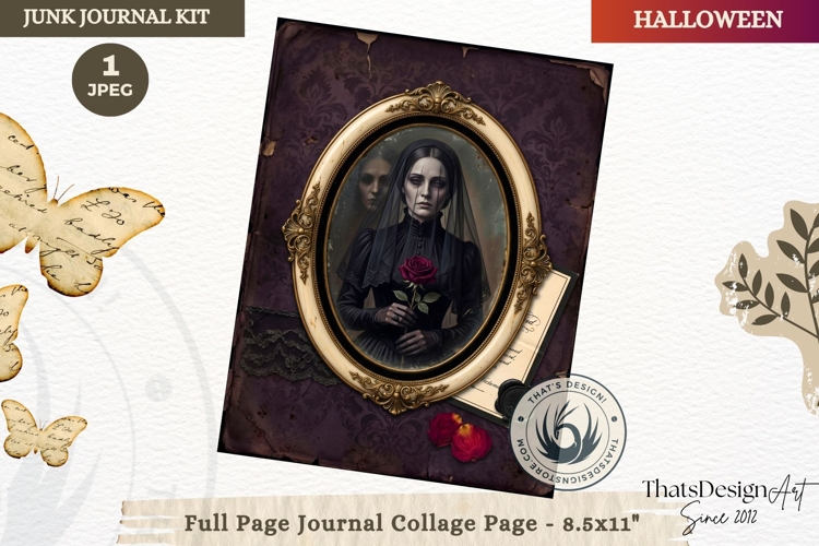Gothic Haunted House Halloween Junk Journal collage page