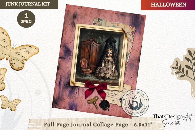 Gothic Haunted House Halloween Junk Journal collage page