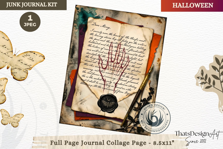 Gothic Haunted House Halloween Junk Journal collage page