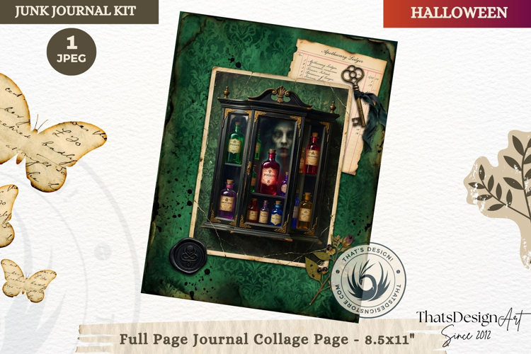 Gothic Haunted House Halloween Junk Journal collage page