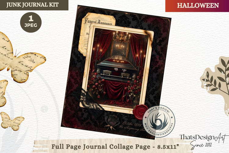 Gothic Haunted House Halloween Junk Journal collage page