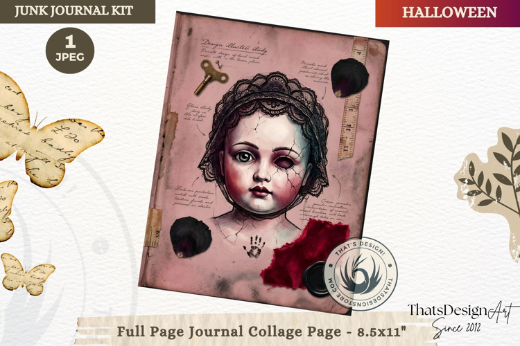 Gothic Haunted House Halloween Junk Journal collage page
