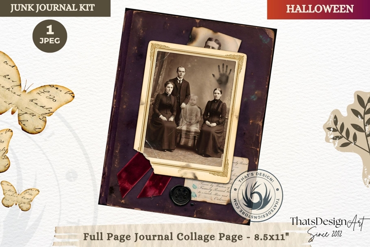 Gothic Haunted House Halloween Junk Journal collage page