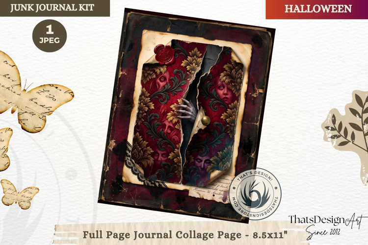 Gothic Haunted House Halloween Junk Journal collage page