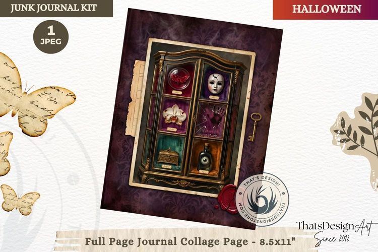 Gothic Haunted House Halloween Junk Journal collage page