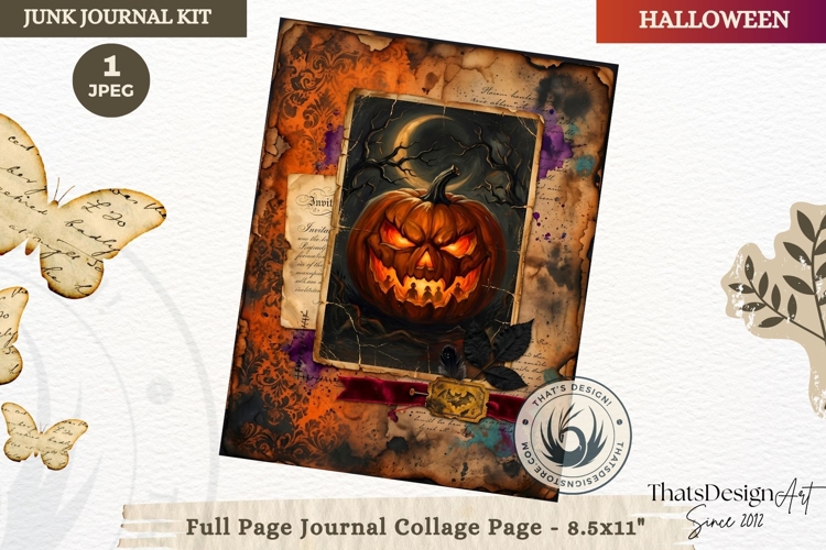 Gothic Haunted House Halloween Junk Journal collage page