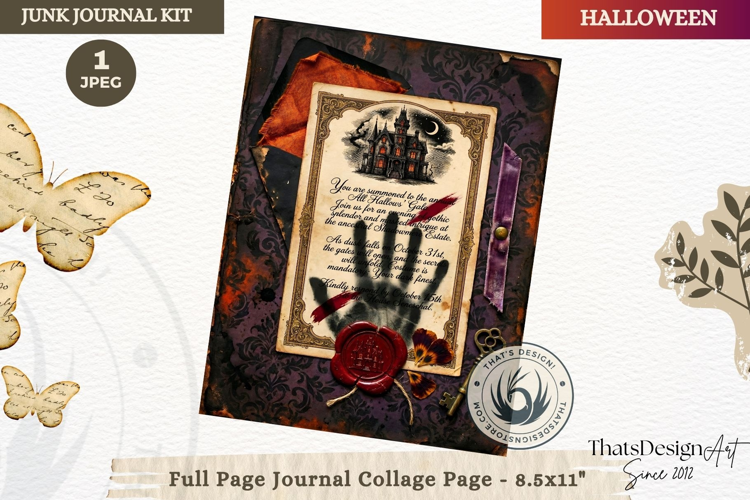 Gothic Haunted House Halloween Junk Journal collage page