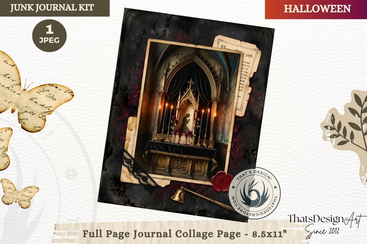 Gothic Haunted House Halloween Junk Journal collage page